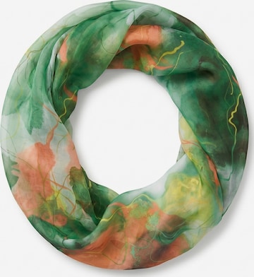 styleBREAKER Loop scarf 'Loop Schal mit Aquarell Glow Muster' in Green: front