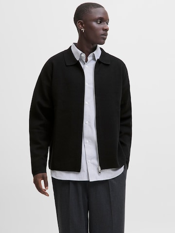 JACK & JONES Gebreid vest in Zwart: voorkant