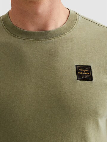 PME Legend Shirt 'T-shirt in a cotton blend with garment-dye wash' in Groen