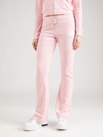 Juicy Couture Bootcut Παντελόνι 'LISA 'ALL HAIL JUICY'' σε ροζ: μπροστά