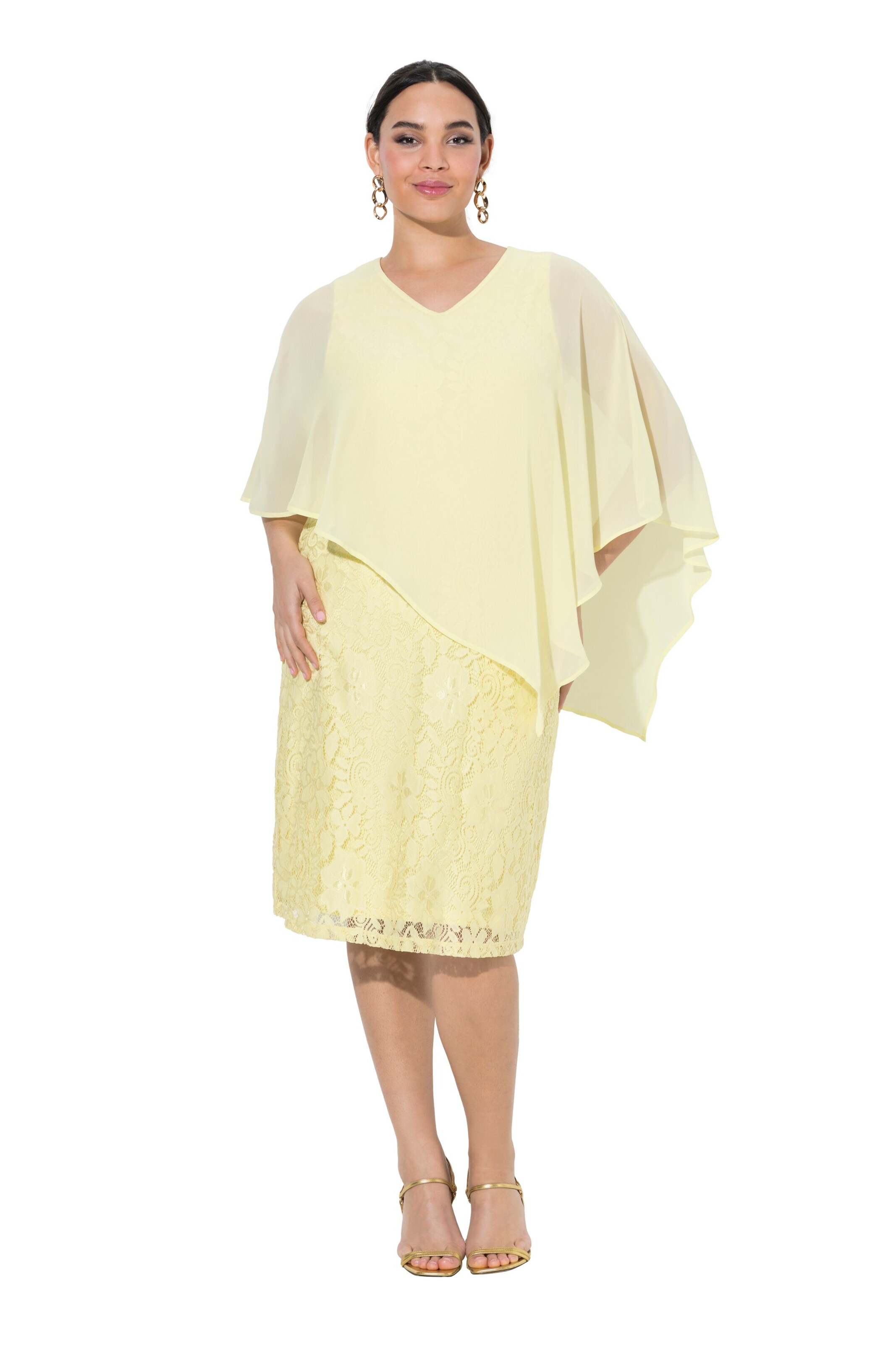 Ulla Popken Abendkleid in Gelb: Vorderseite