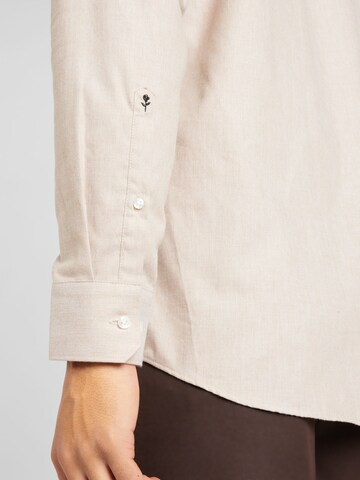 SEIDENSTICKER جينز مضبوط قميص لأوساط العمل بلون بيج
