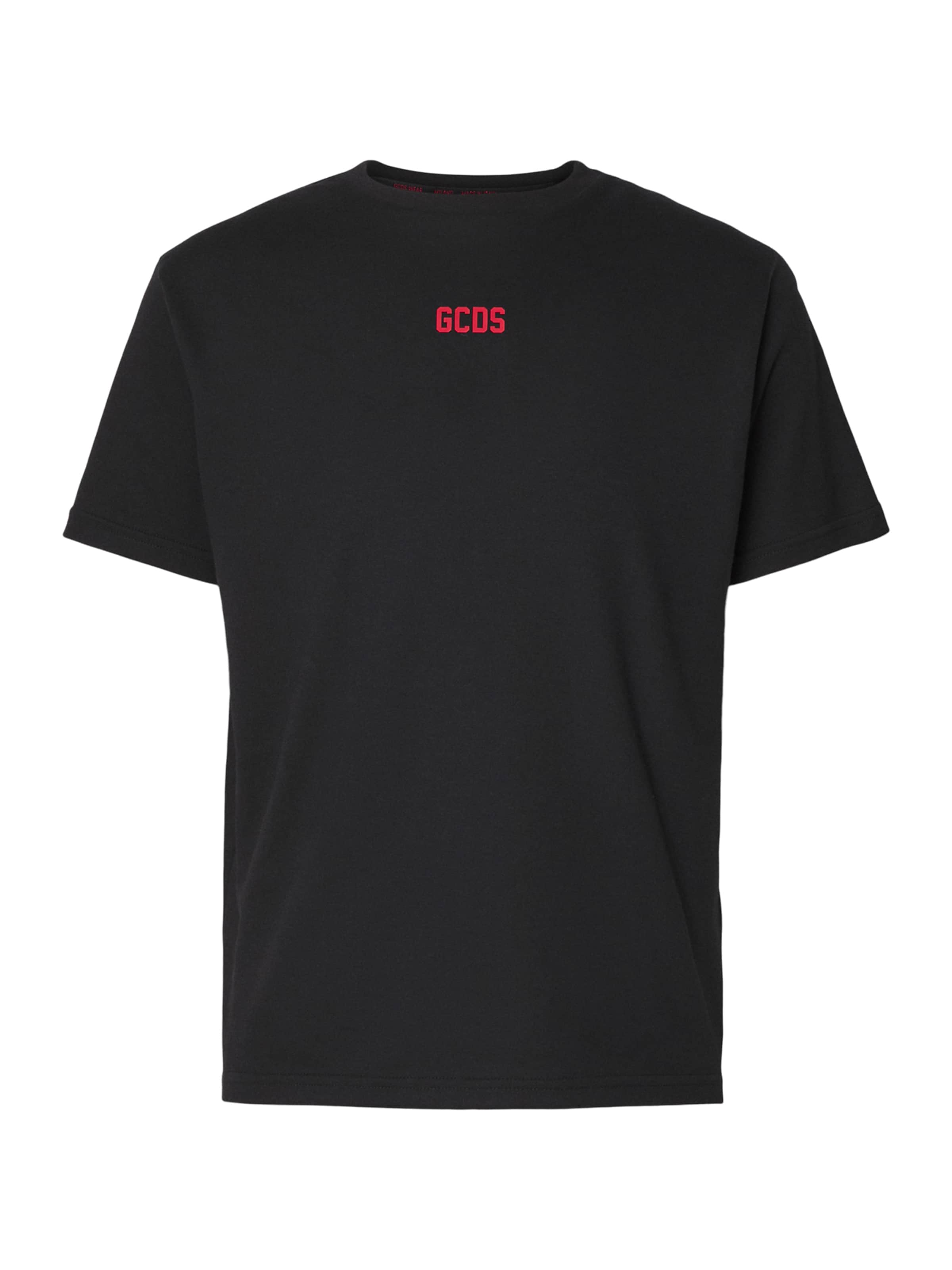 GCDS Тениска 'ECO' в черно: отпред