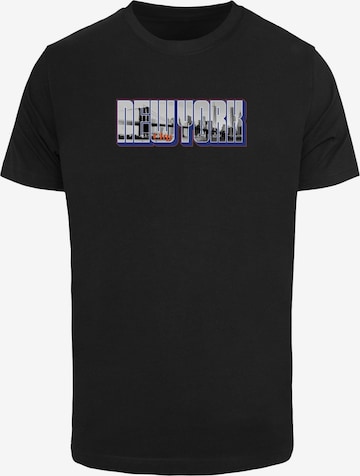 Mister Tee Shirt 'NY Skyline' in Zwart: voorkant