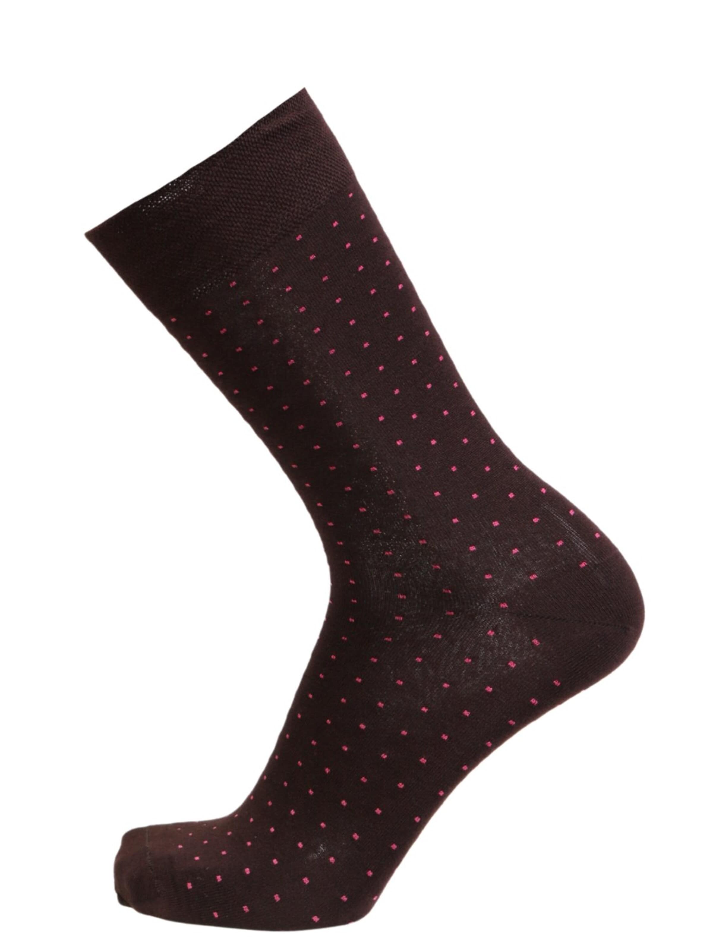 Chaussettes 'MARCO viscose socks with dots' Sokisahtel en marron : devant
