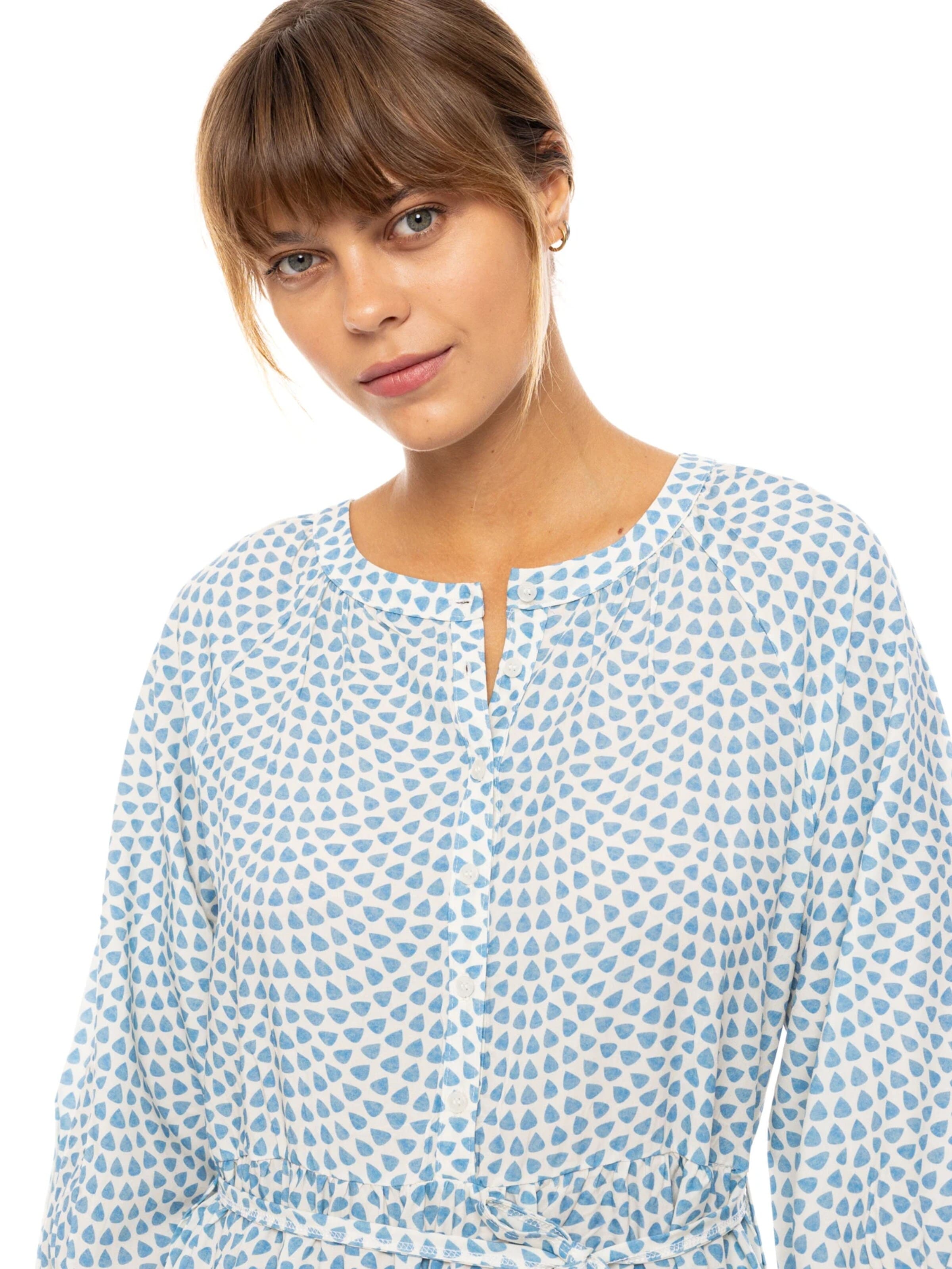 Pink LabelLjetna haljina 'BEACHWEAR LONG VISTA BLUE & CREAM' - plava boja