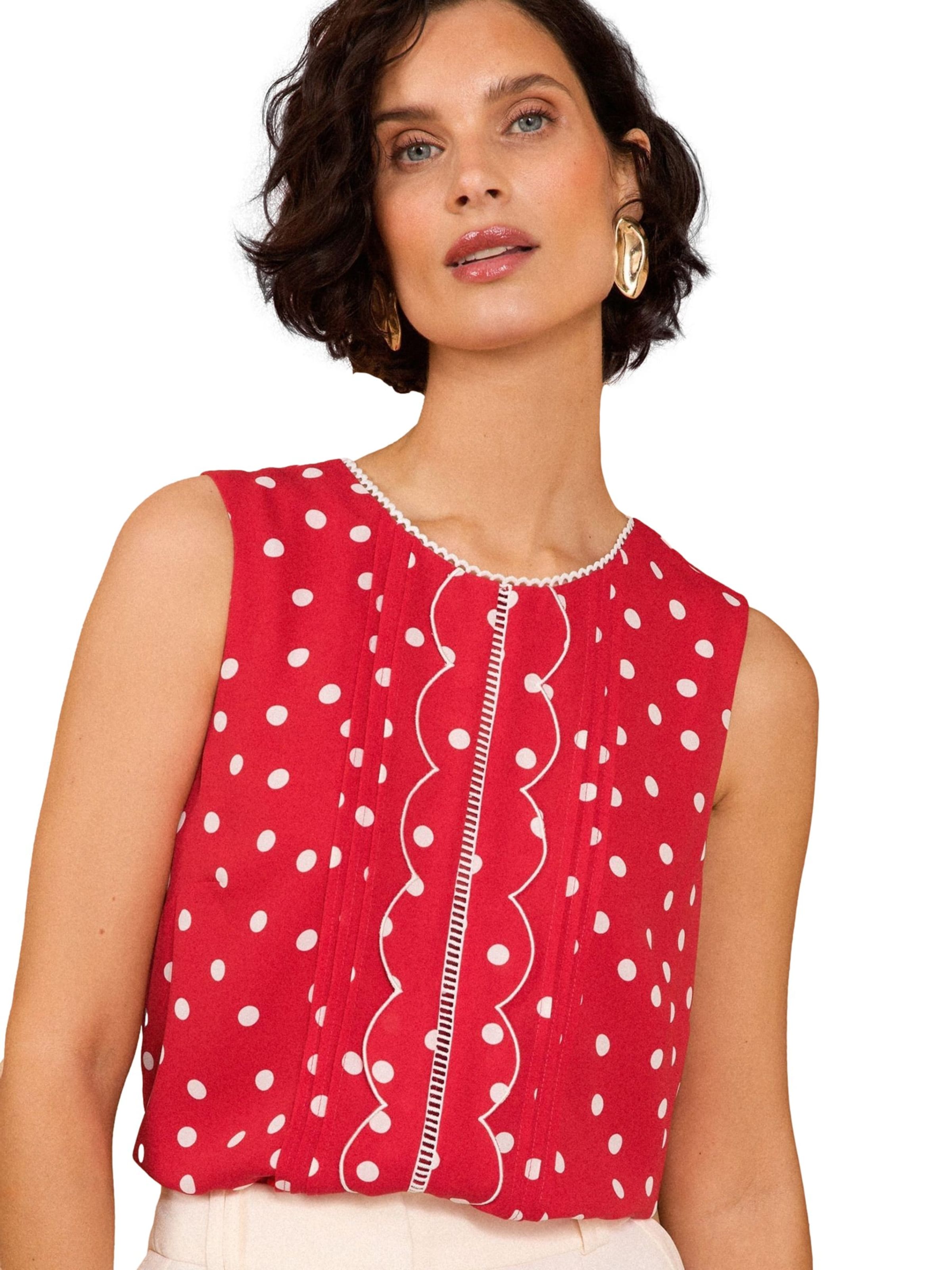 love & roses Blouse in Rood: voorkant