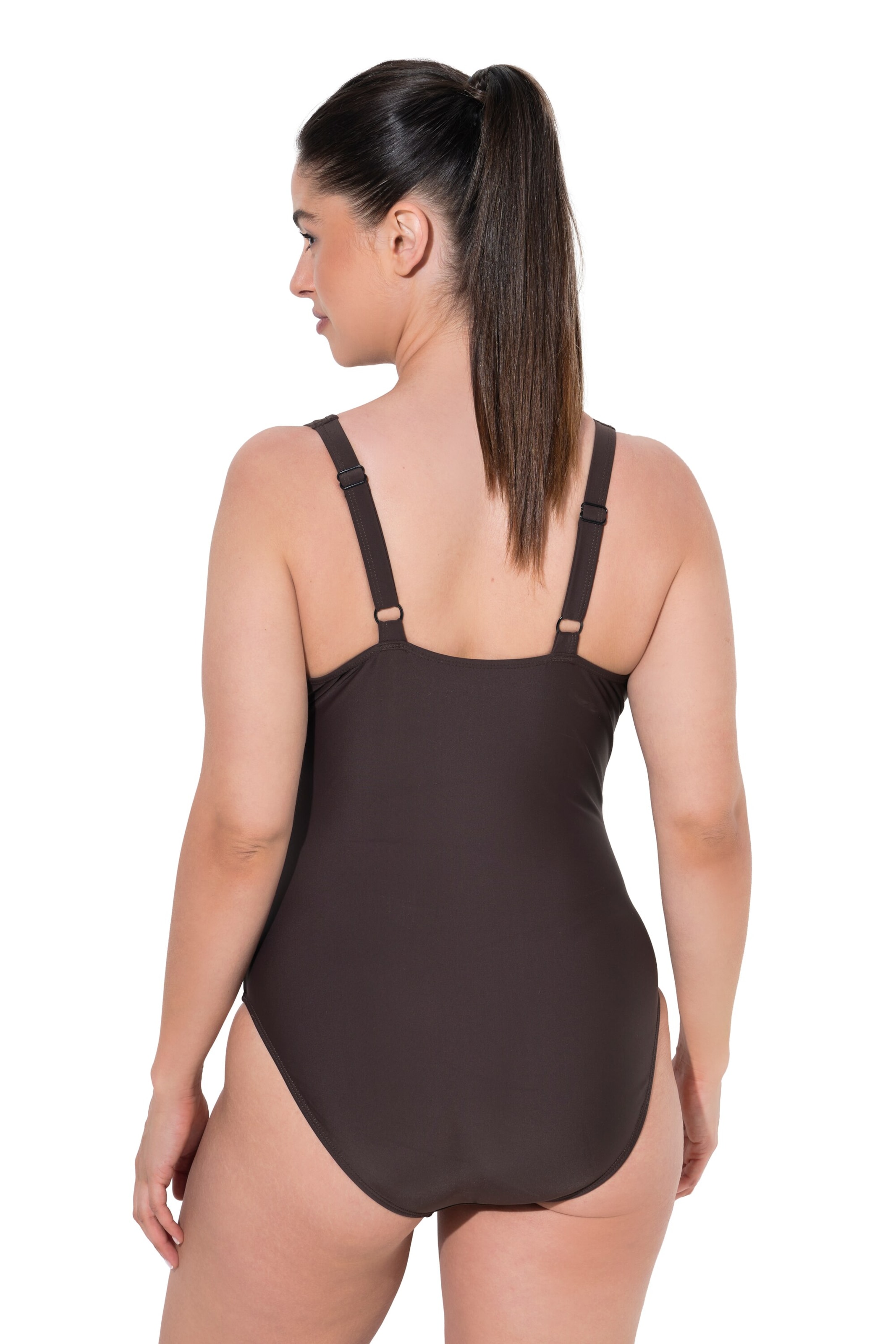 Ulla Popken Bralette Swimsuit in Brown