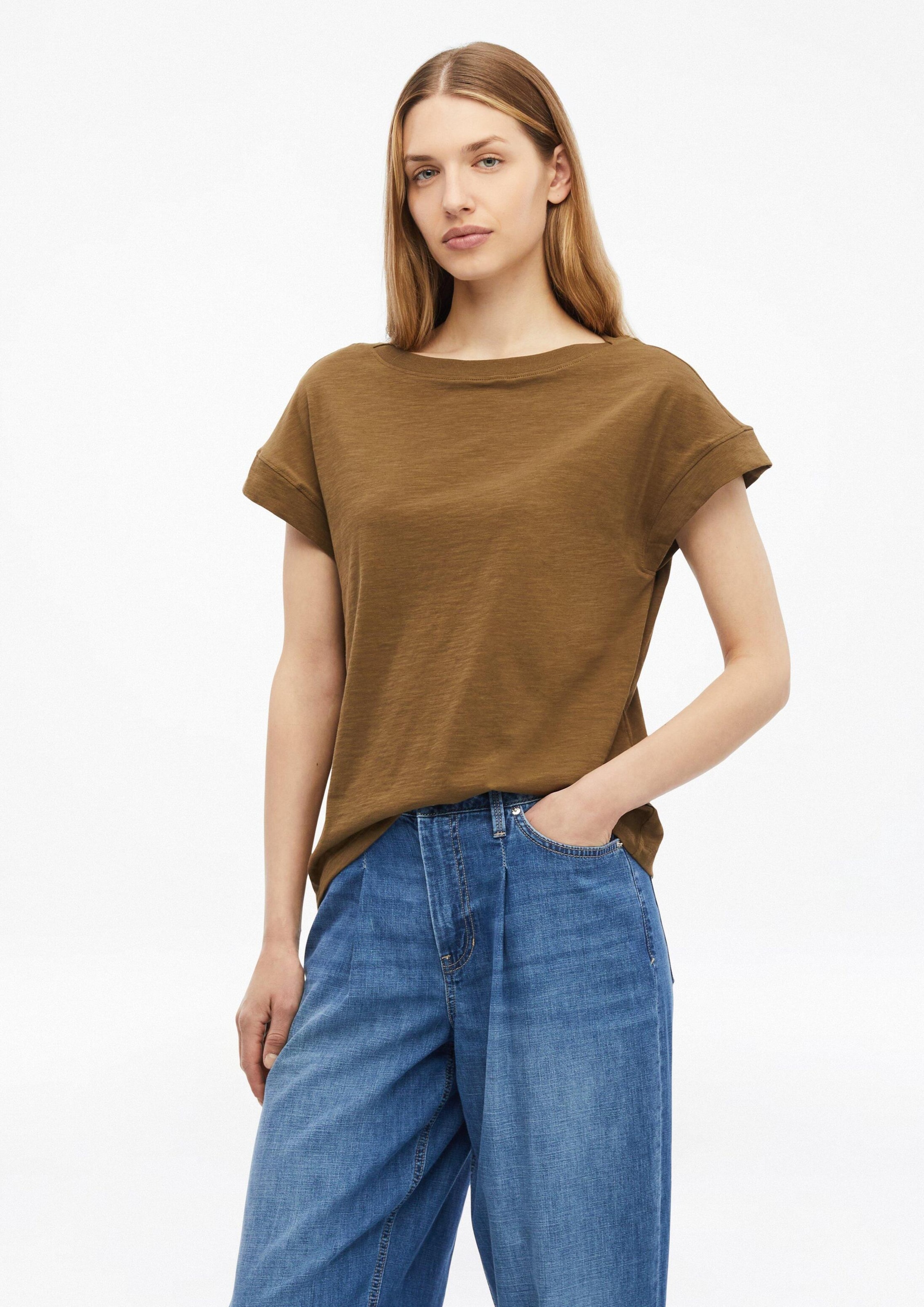 s.Oliver Shirt in Bruin: voorkant