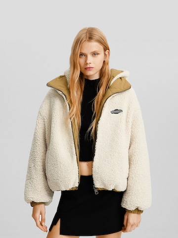 Bershka Winter jacket in Beige: front