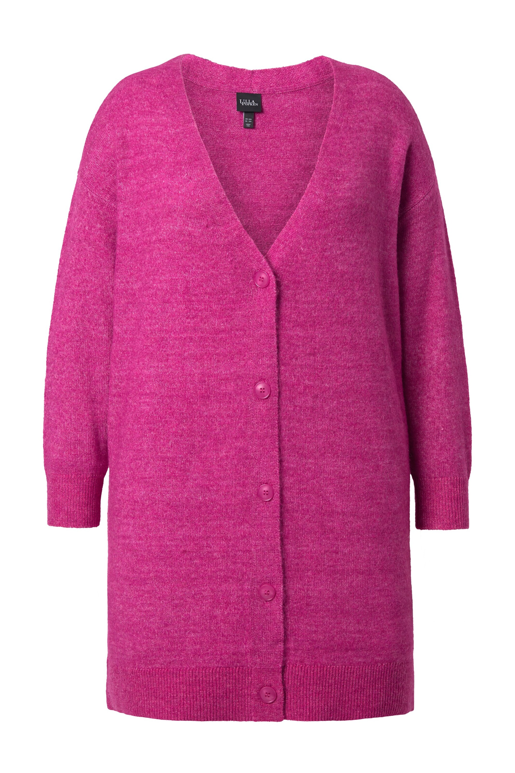 Ulla Popken Gebreid vest in Roze: voorkant