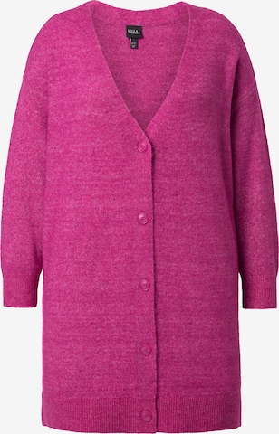 Ulla Popken Gebreid vest in Roze: voorkant