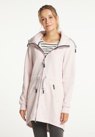 Schmuddelwedda - Sudadera con cremallera en rosa: frente