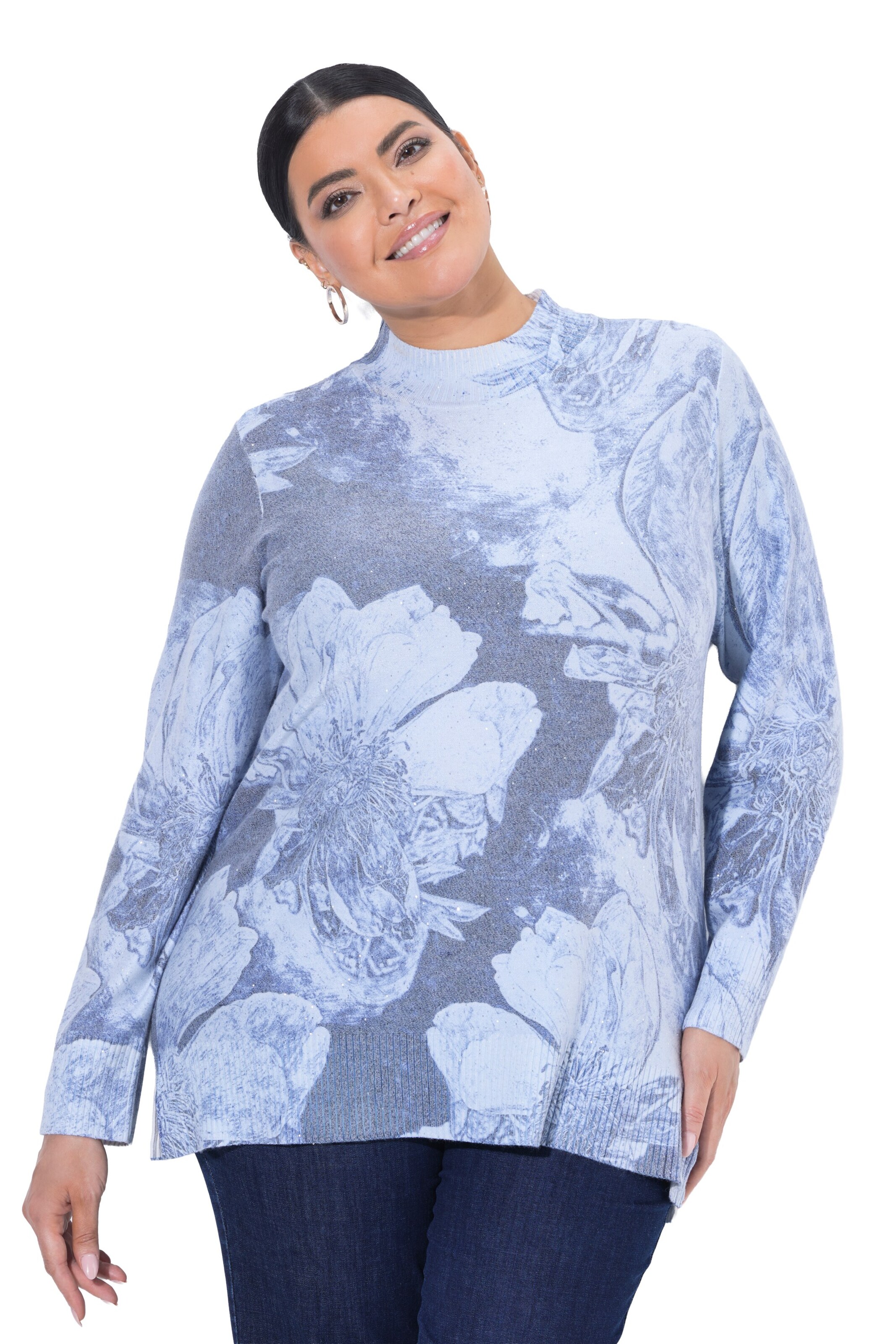 Ulla Popken Trui in Blauw: voorkant
