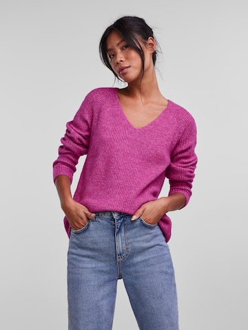 PIECES Sweter 'Ellen' w kolorze różowy: przód