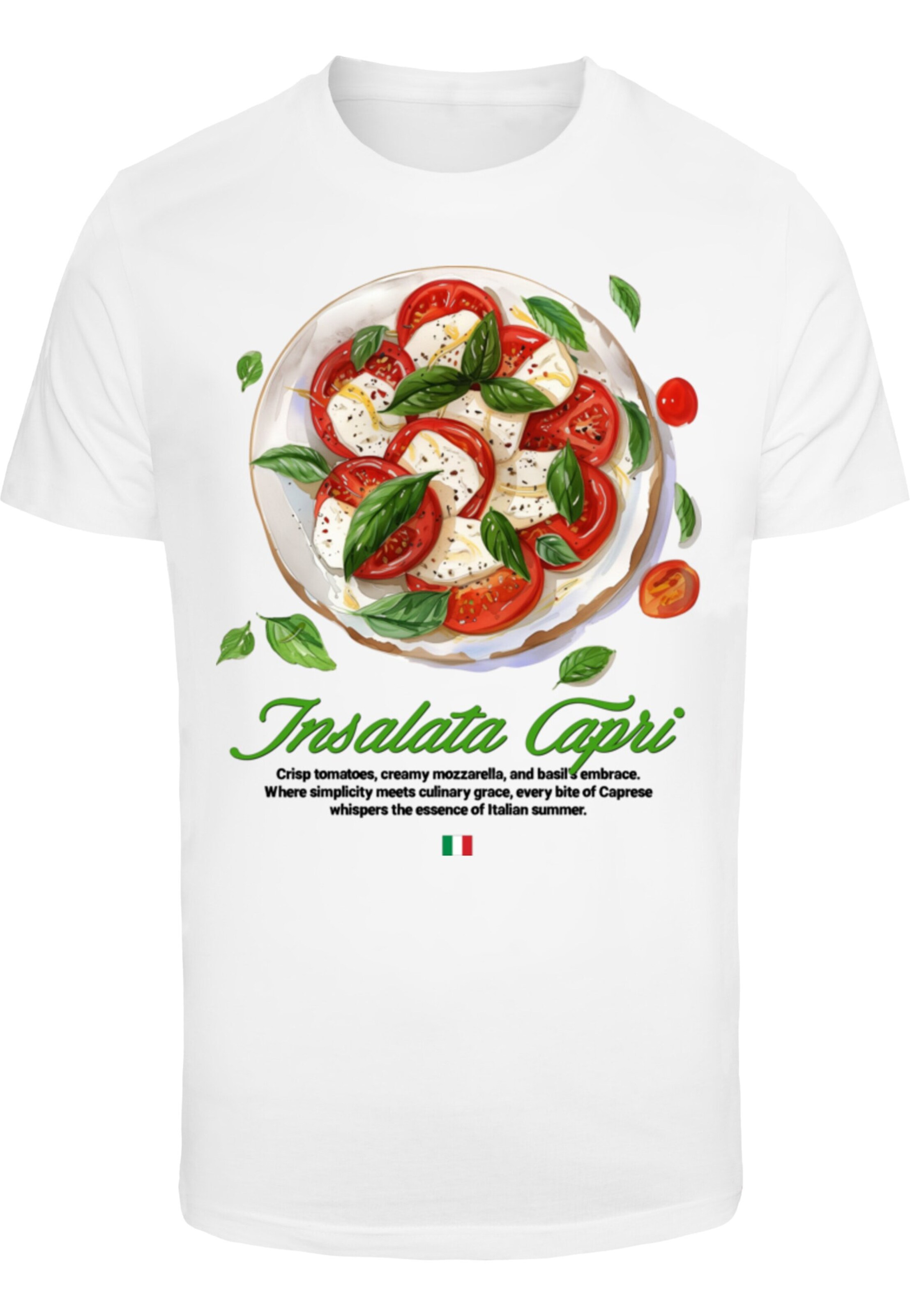 Mister Tee Shirt 'Insalata Capri' in Wit: voorkant