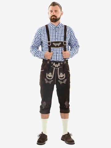 Pantalon folklorique Alessandro Salvarini en marron : devant