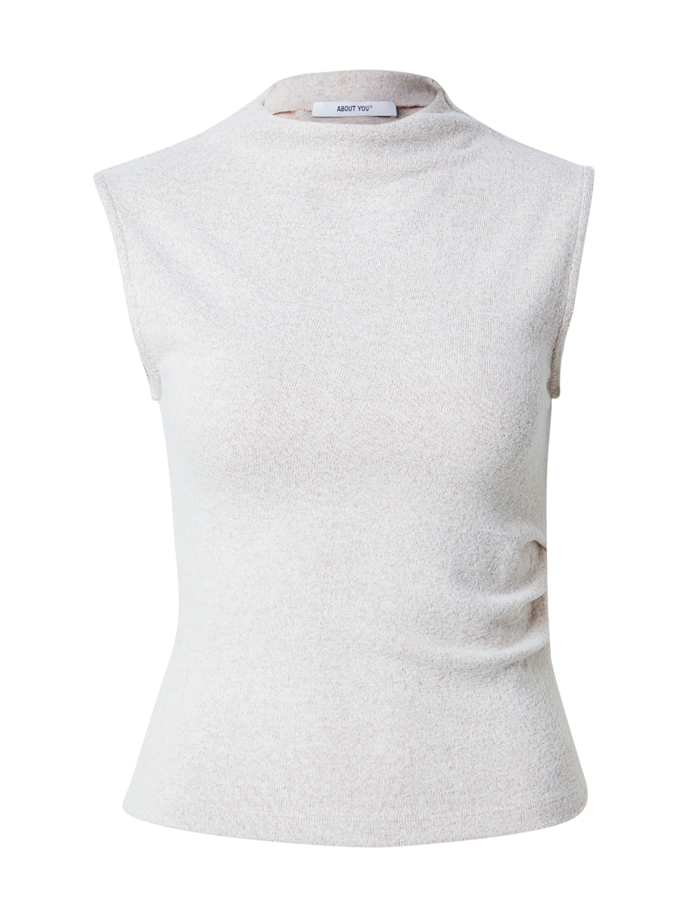 ABOUT YOU Broderad topp 'Chadia' i beige: framsida