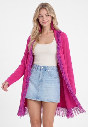 IZIA Gebreid vest in Roze: voorkant