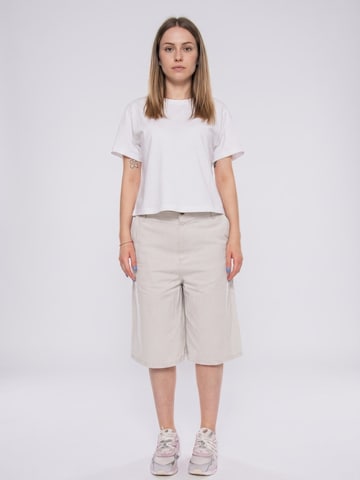 Carhartt WIP Luźne Spodnie 'W' Mercer Single Knee Short Mercer Stripe, Graphite' w kolorze biały