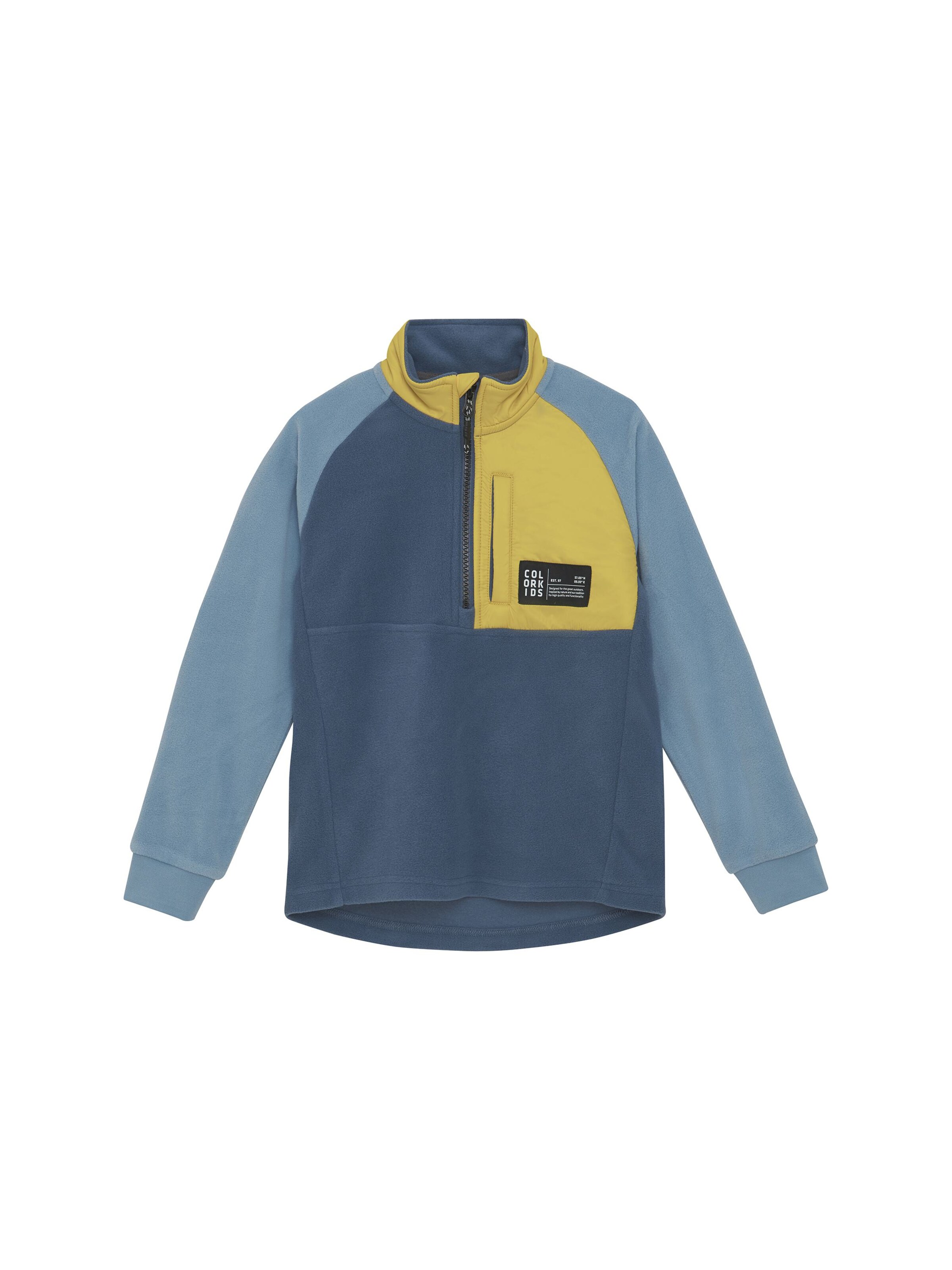 COLOR KIDS Fleece jas in Blauw: voorkant