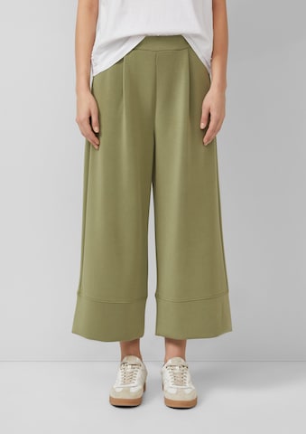 Wide Leg Pantalon à pince s.Oliver en vert : devant