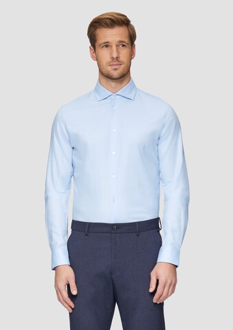 Coupe regular Chemise s.Oliver BLACK LABEL en bleu : devant