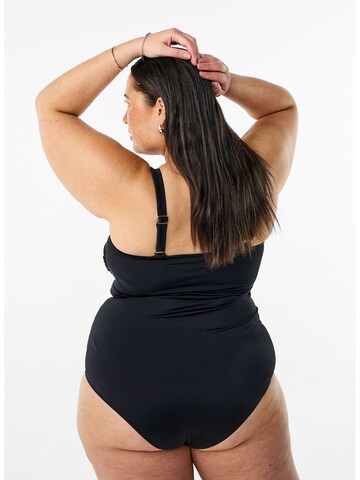 Swim by Zizzi Balconette Swimsuit 'SLine' in Black