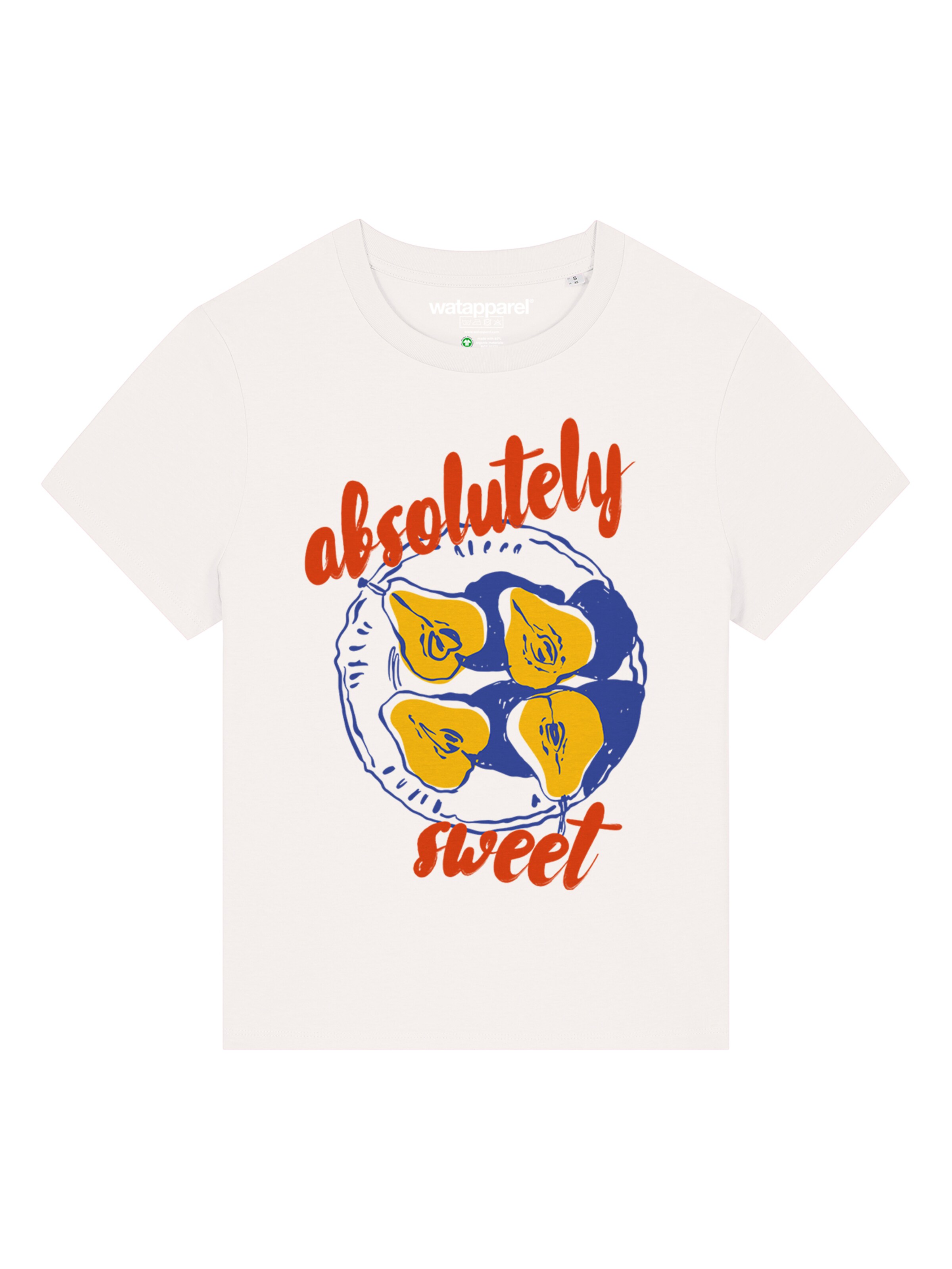 Watapparel T-Shirt 'Pears Absolutely Sweet' in Weiß: Vorderseite