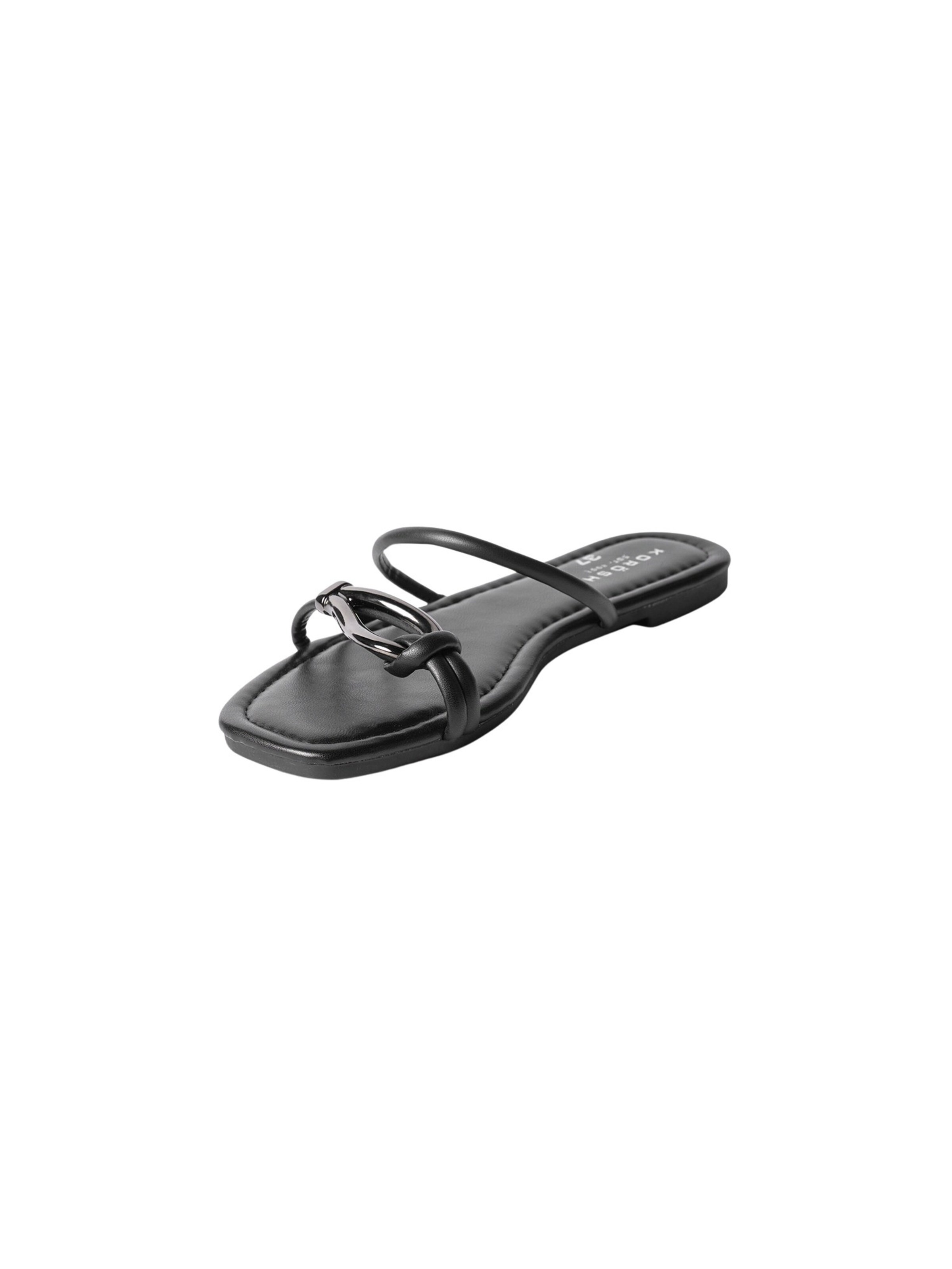 Sandale de la KOROSHI pe negru: față