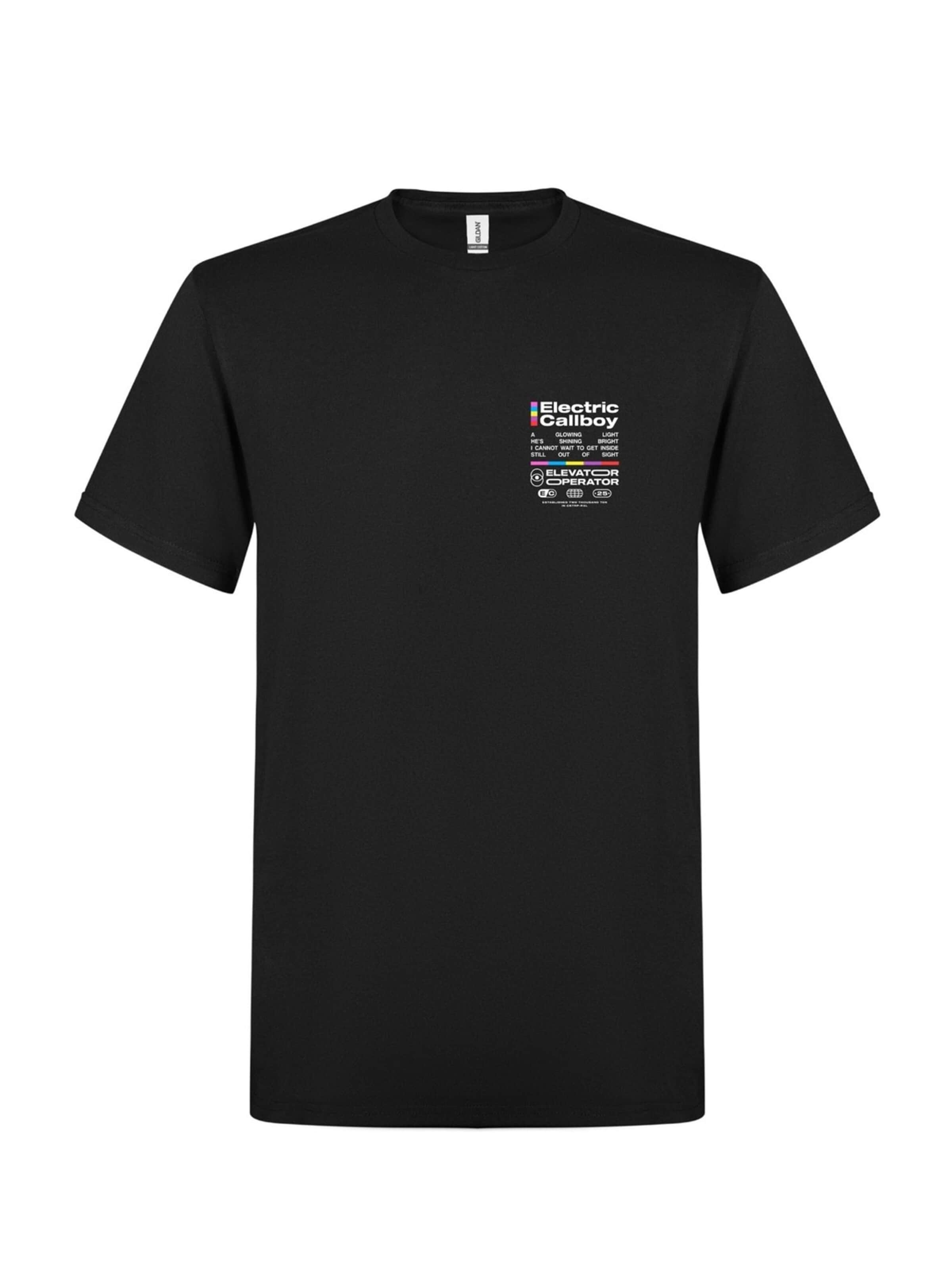 Rockshirts Shirt 'Electric Callboy Up And Down' in Zwart: voorkant