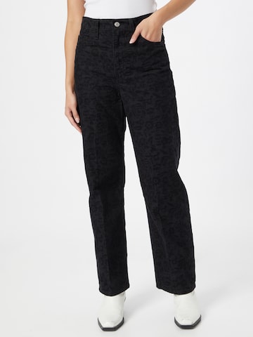 Regular Pantalon 'Ribcage Str Ankle Zip Cord' LEVI'S ® en noir : devant
