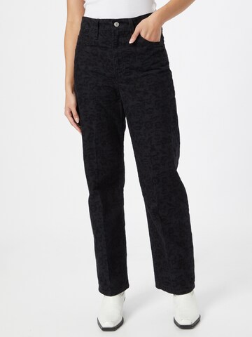 LEVI'S ® Regular Broek 'Ribcage Str Ankle Zip Cord' in Zwart: voorkant