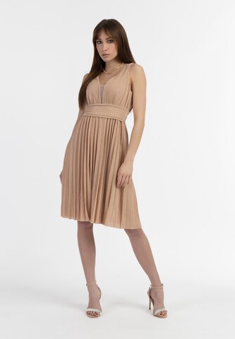 faina Cocktail Dress in Beige