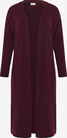 Cardigan 'Rinye' KAFFE CURVE en rouge : devant