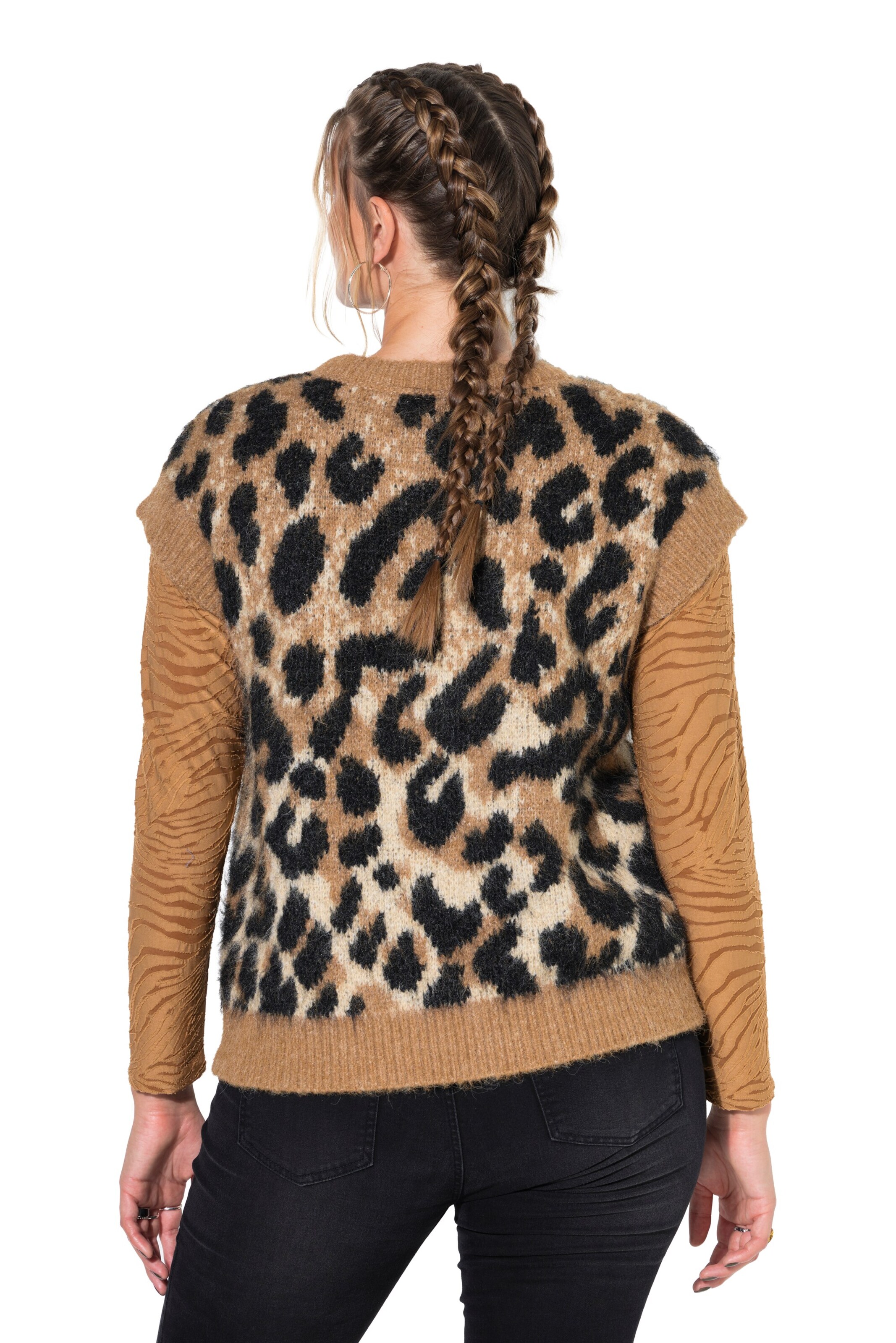 Studio Untold Knitted vest in Brown