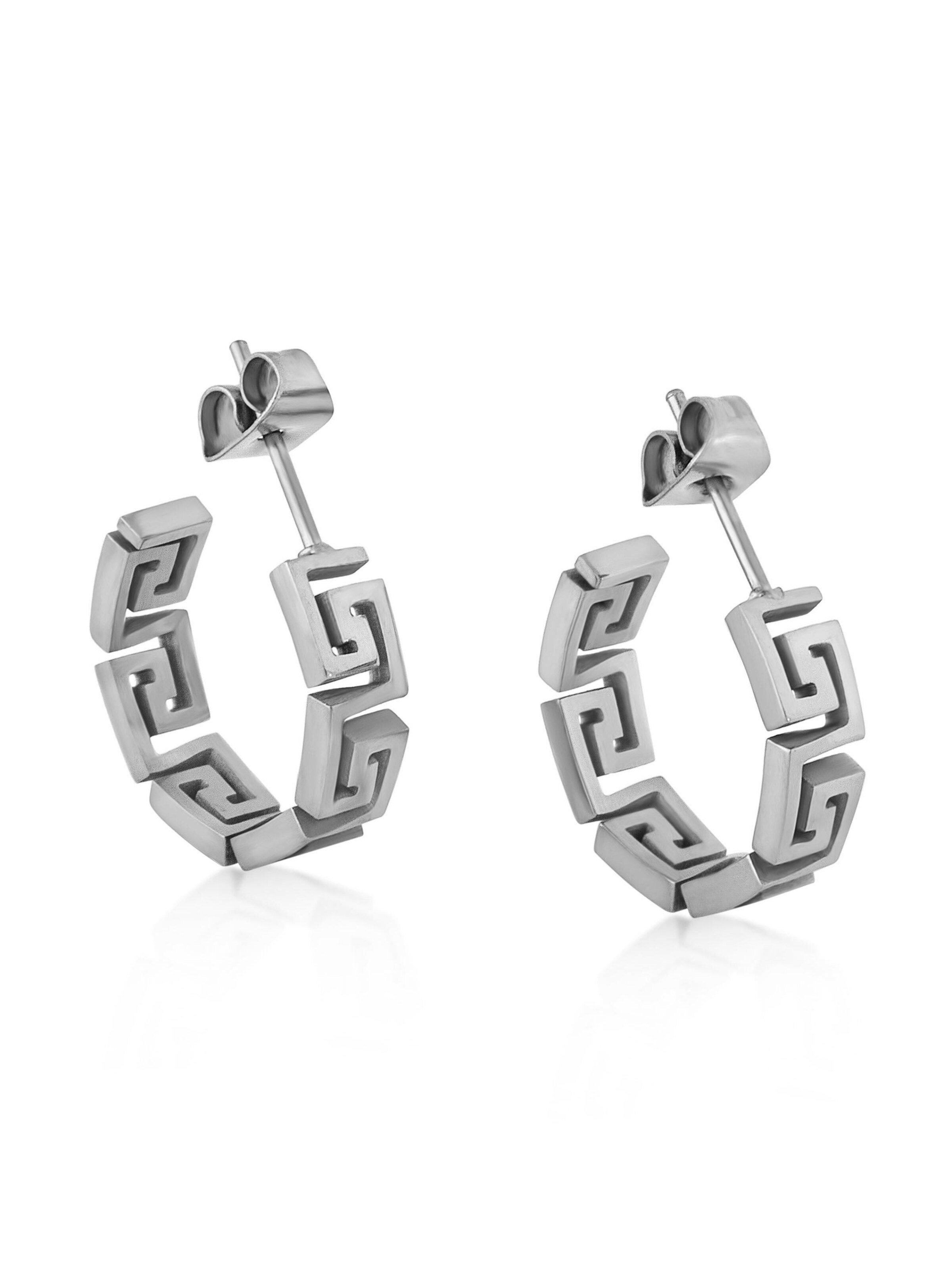 Akitsune Earrings 'Argius' in Silver: front