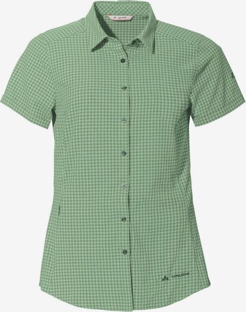 VAUDE Athletic Button Up Shirt 'Seiland III' in Green: front