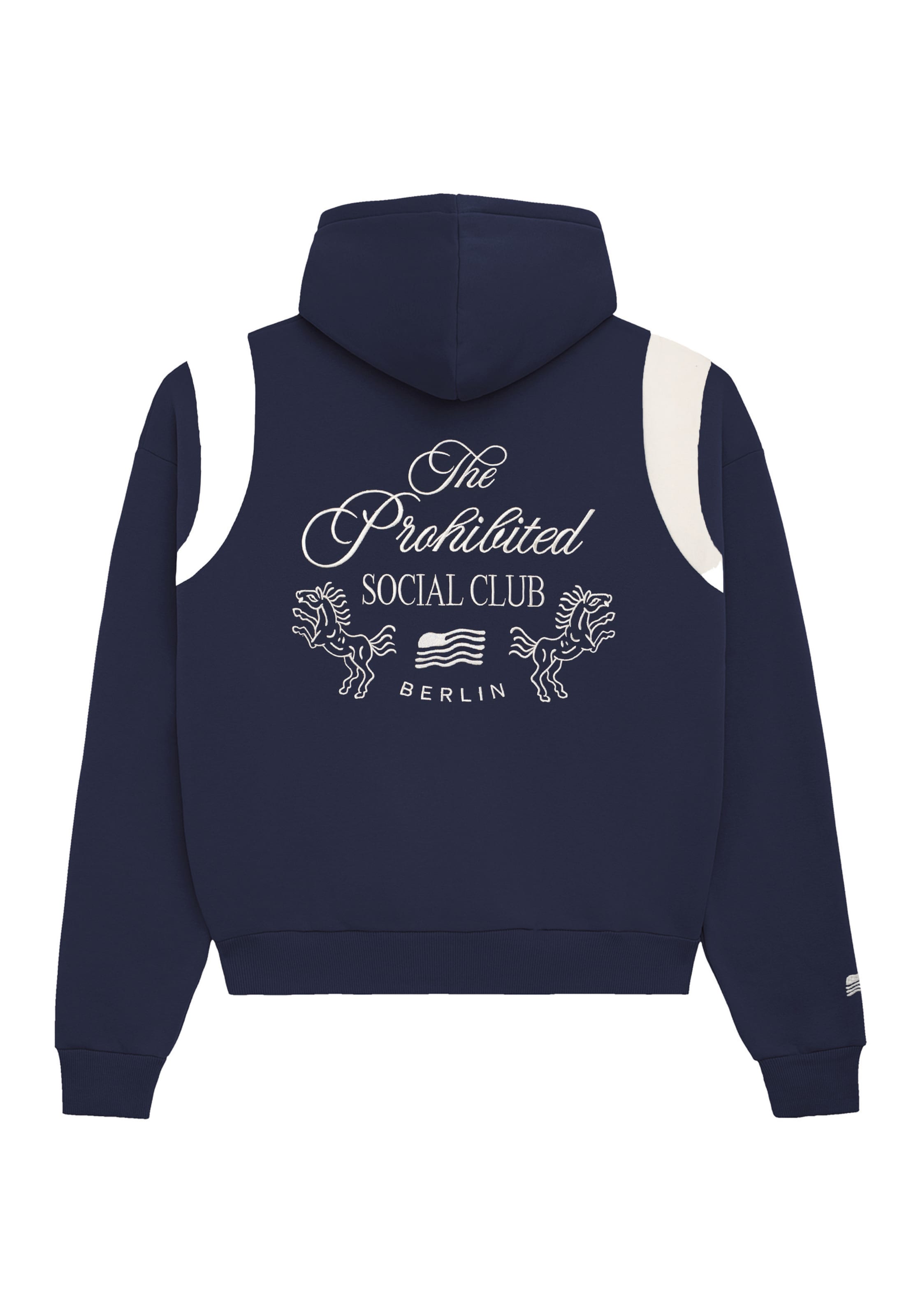 Prohibited - Sudadera con cremallera 'Club Member' en azul