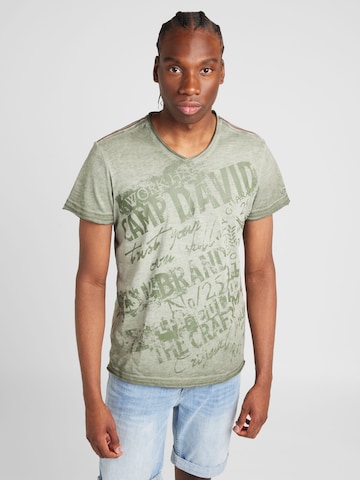 CAMP DAVID - Camiseta en verde: frente