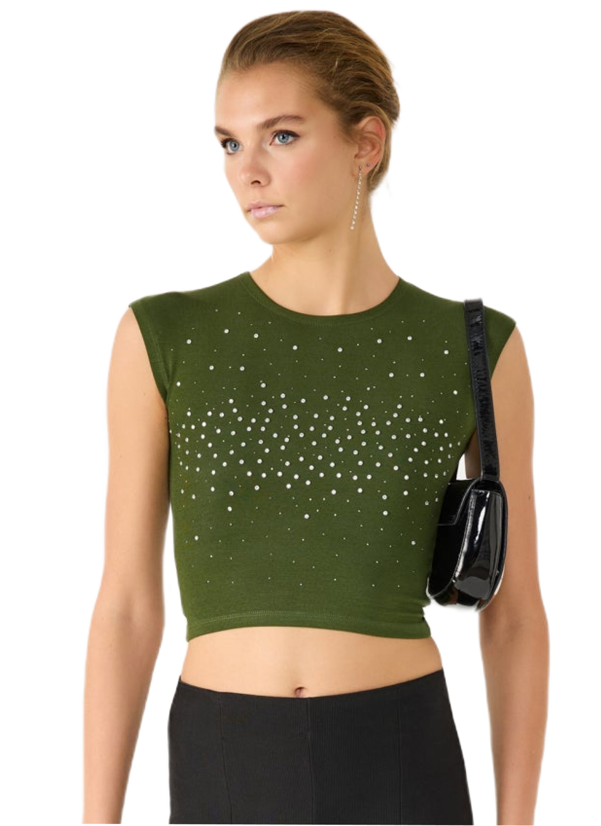 No Matter What Top in Grün: Vorderseite