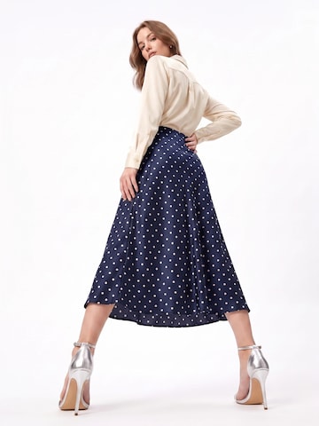 TorWeit Rok 'Women's Polka Dot Elastic Waist Maxi Skirt' in Blauw