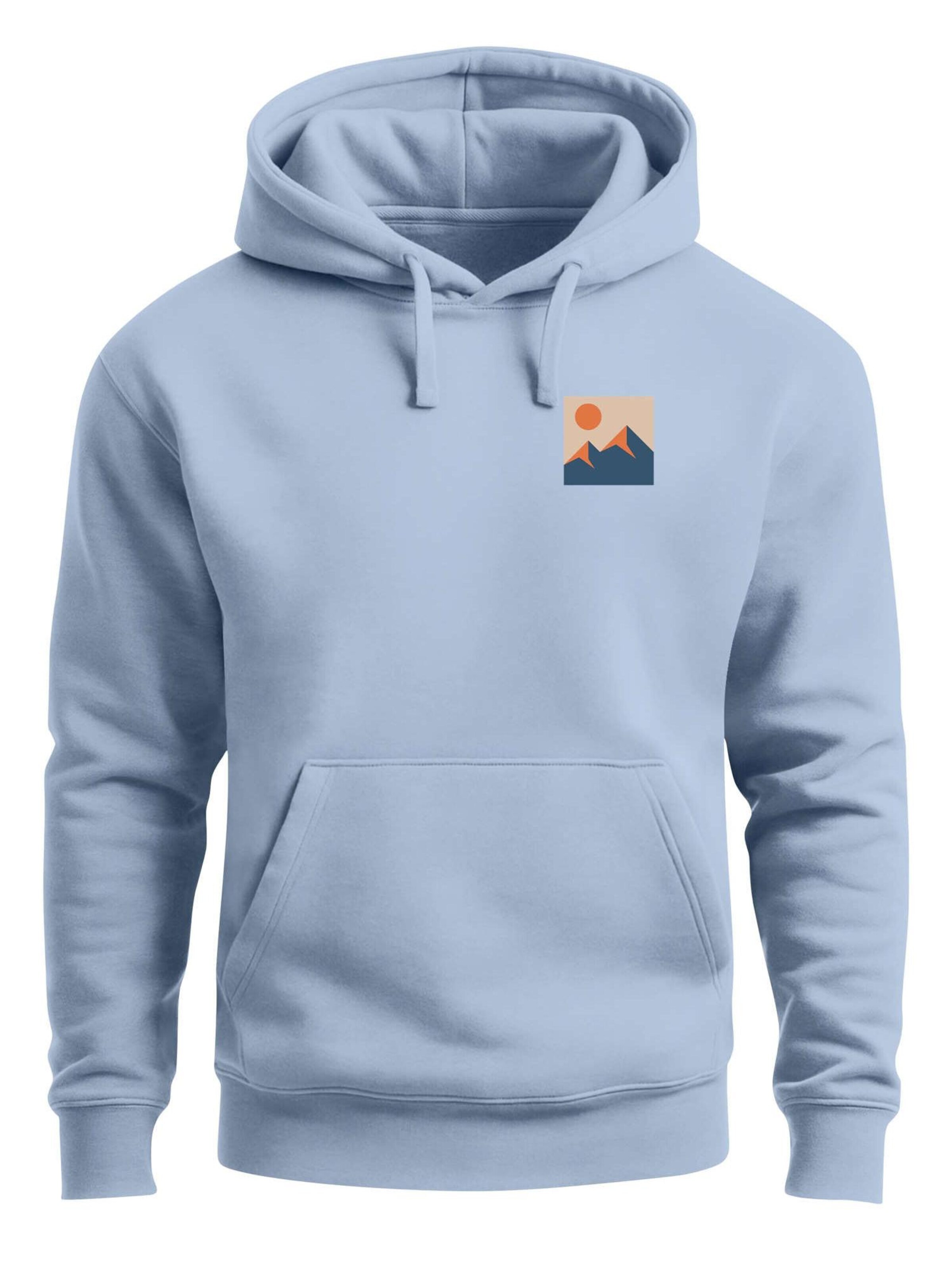 Neverless Sweatshirt 'Minimal Mountain' in Blue: front