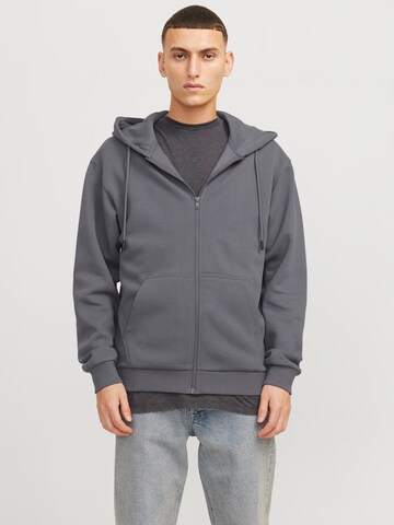 JACK & JONES Ζακέτα φούτερ 'JJEBradley' σε γκρι: μπροστά