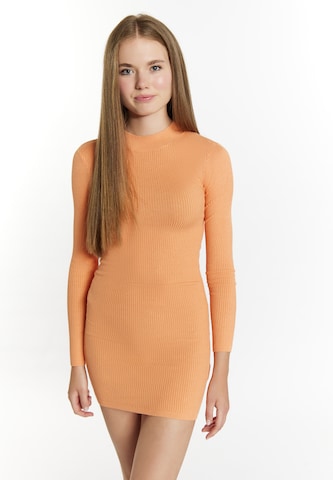 MYMO - Vestido de punto 'Biany' en naranja: frente