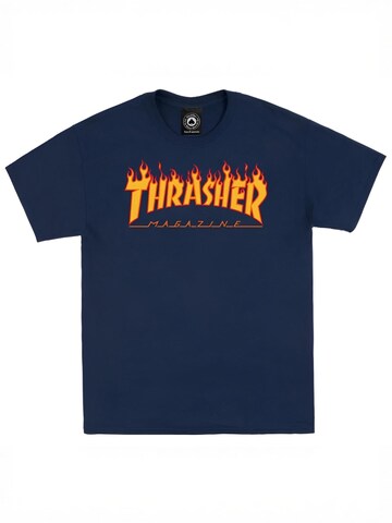 THRASHER Shirt 'FLAME' in Blau: Vorderseite