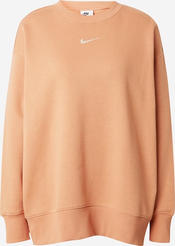 Nike SportswearSweater majica 'Phoenix' - smeđa boja: prednji dio