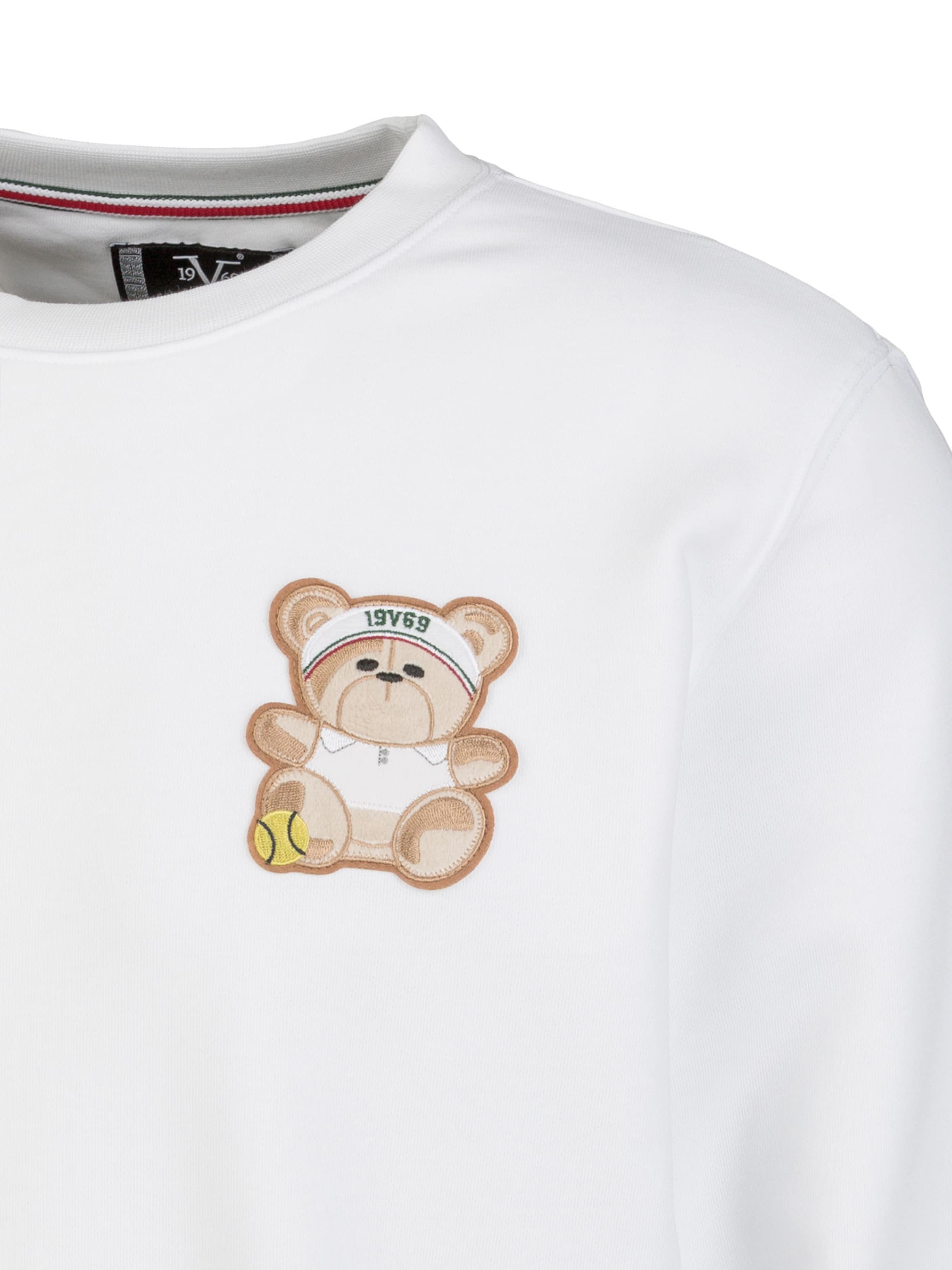 19V69 ITALIA Sweatshirt 'Nico Teddy' in White