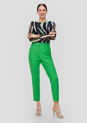 s.Oliver BLACK LABEL Tapered Pleated Pants in Green