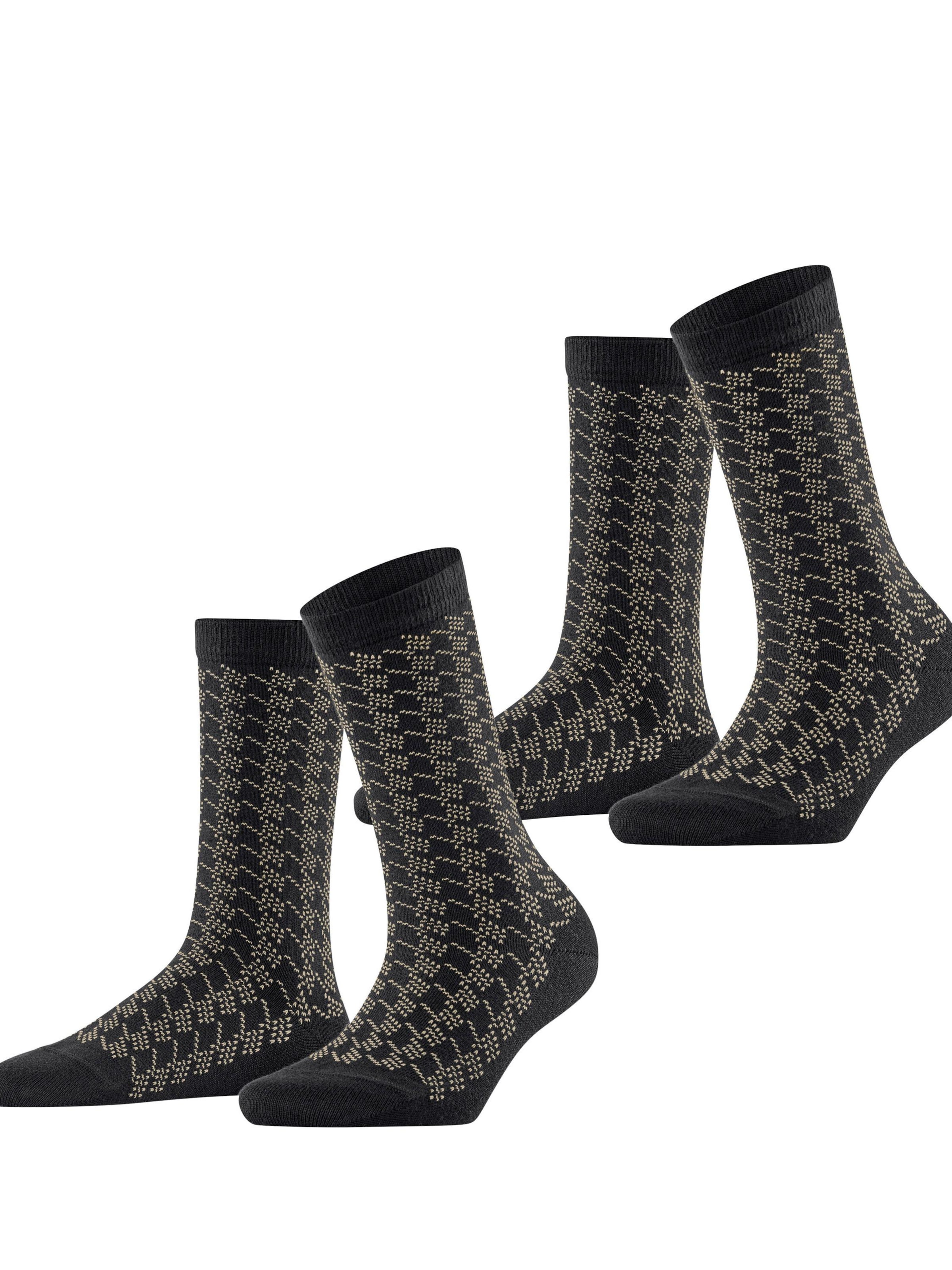 ESPRIT Socken 'Pepita Pattern 2-Pack'‌‌‌ in Schwarz: Vorderseite